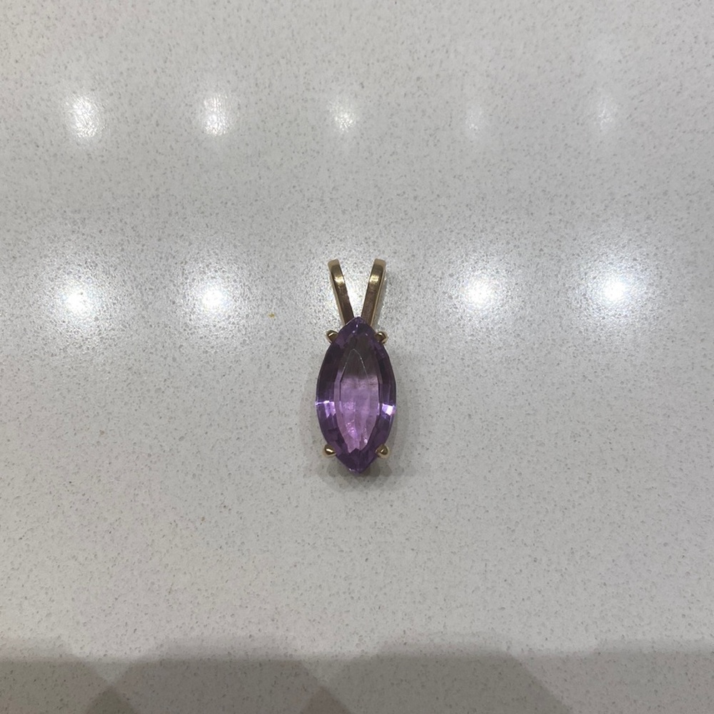 14k Gold over Sterling Silver Amethyst Pendant